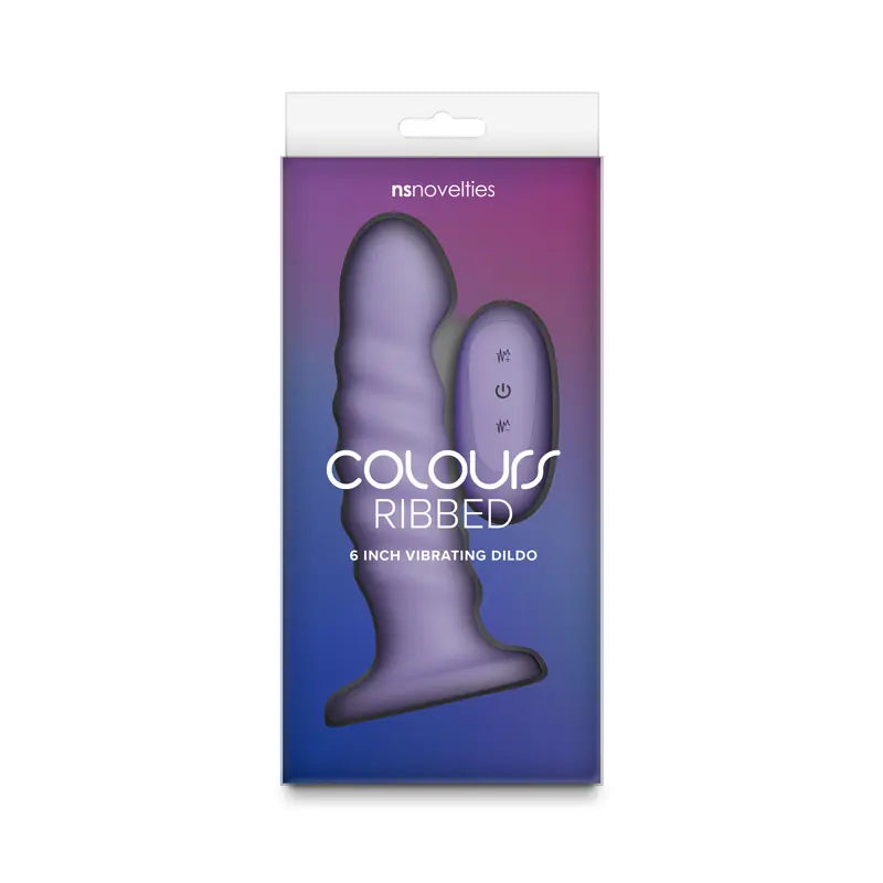 Colours Ribbed 6" Vibrating Dildo - Purple