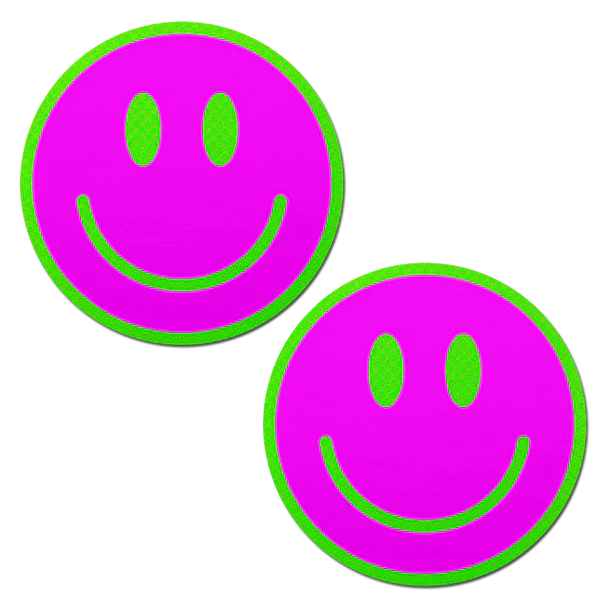 Pasties: Neon Green GID Smiley Face