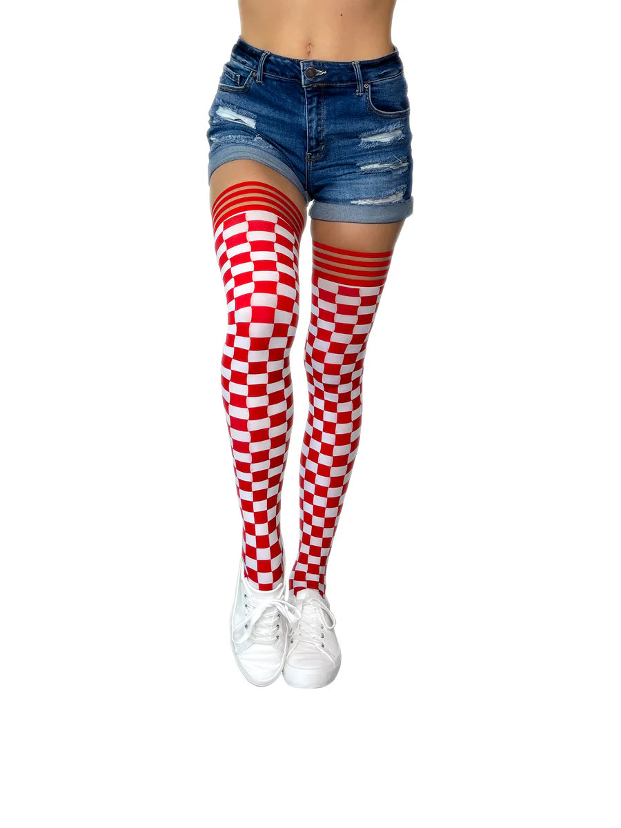Thigh High: Game Day Red/White