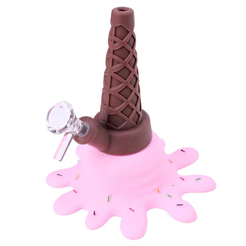 6" Upside Down Silicone Ice Cream Cone (Pink)