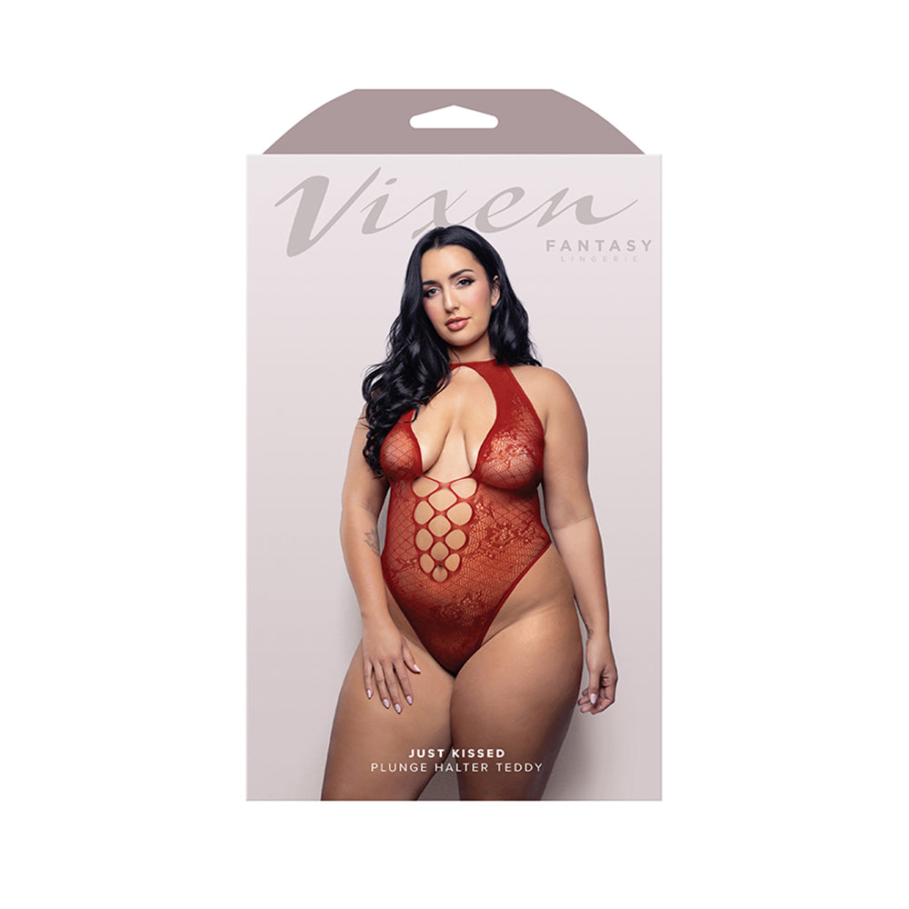 Just Kissed Plunge Halter Teddy