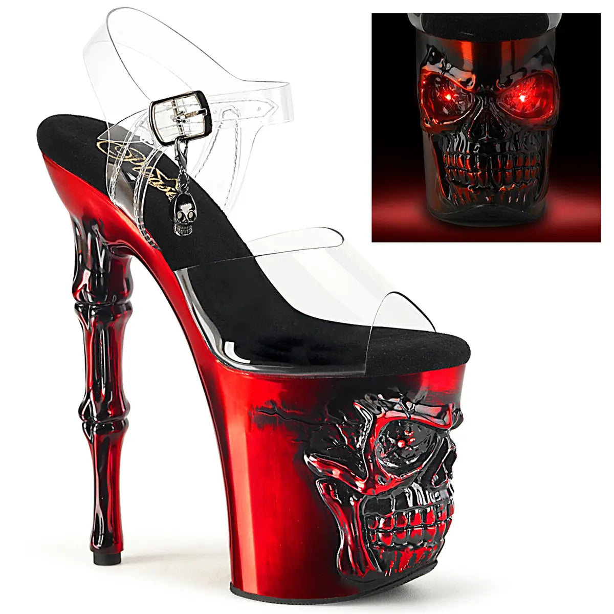 Shoe: 8" Bone Heel w/LED Ankle Strap