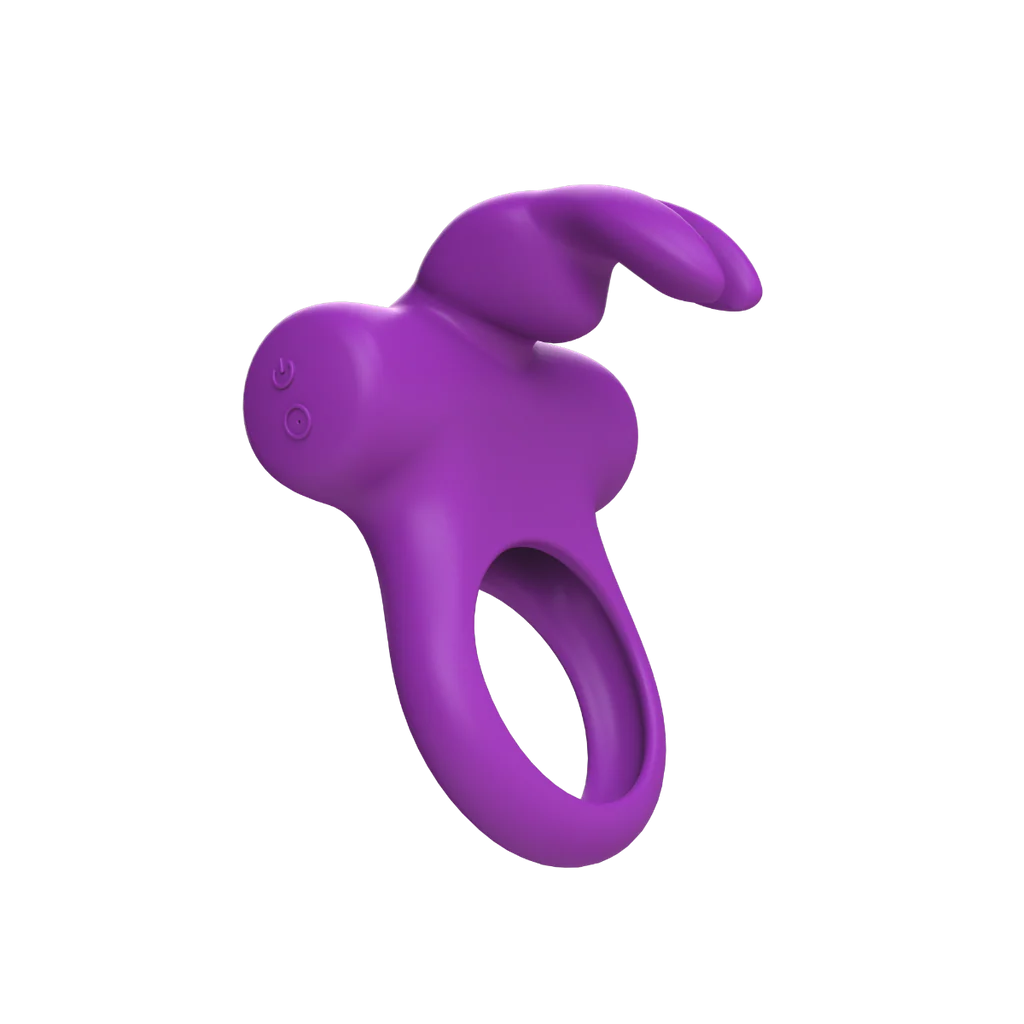 Frisky Bunny Rechargeable Cockring - Purple