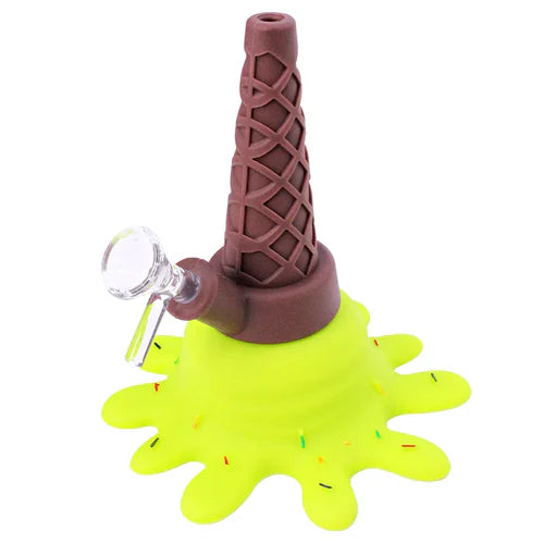 6" Upside Down Silicone Ice Cream Cone (Lime)