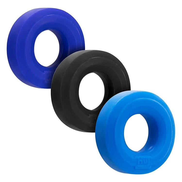 Oxballs 3pk Cockrings - Black/Blue