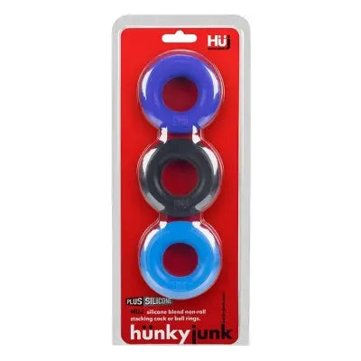 Oxballs 3pk Cockrings - Black/Blue