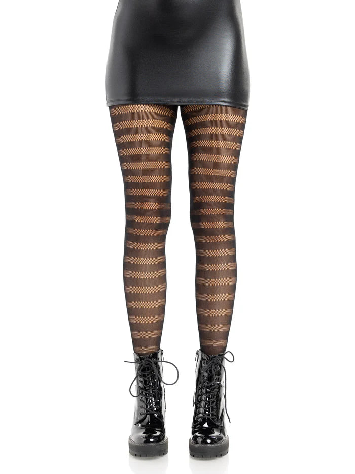 Horizontal Striped Net Tights