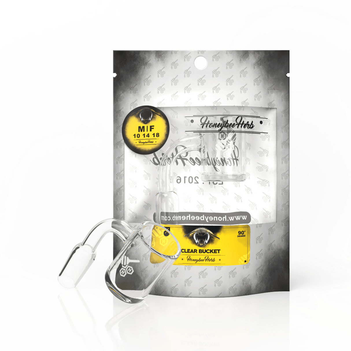 Honeybee Herb: (White) Clear Bucket (14mm - 90°)