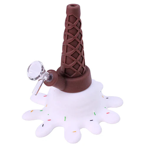 6" Upside Down Silicone Ice Cream Cone (White)