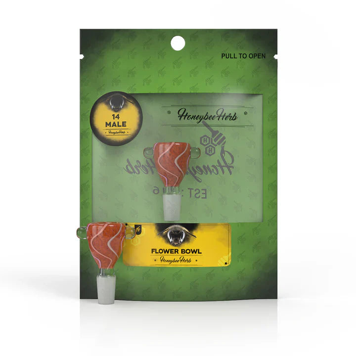 Honeybee Herb: Nubby Cone Bowl (14mm - Red and White)