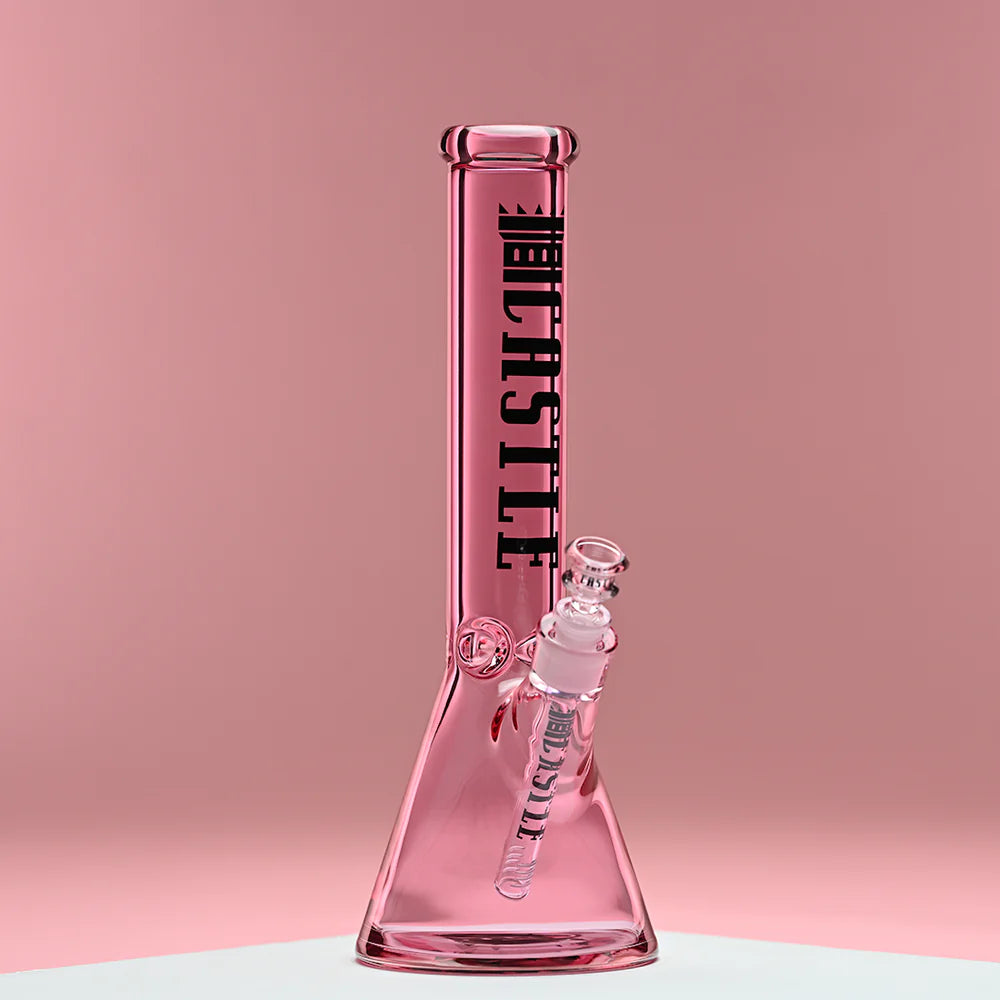 Castle Glass: 14" Luxe Electroplated (7mm Thick - Pink)