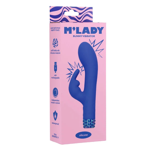 M'Lady Stud Bunny Vibrator - Blue