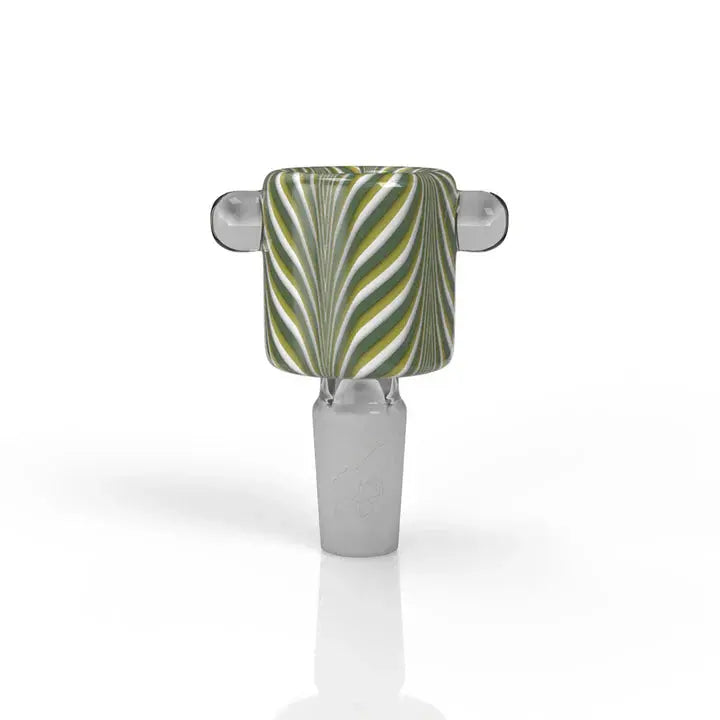 Honeybee Herb: Feathered Barrel (14mm - Green/White)