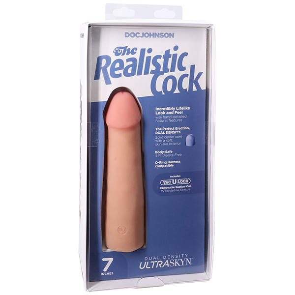 Realistic Cock VacULock - White 7"