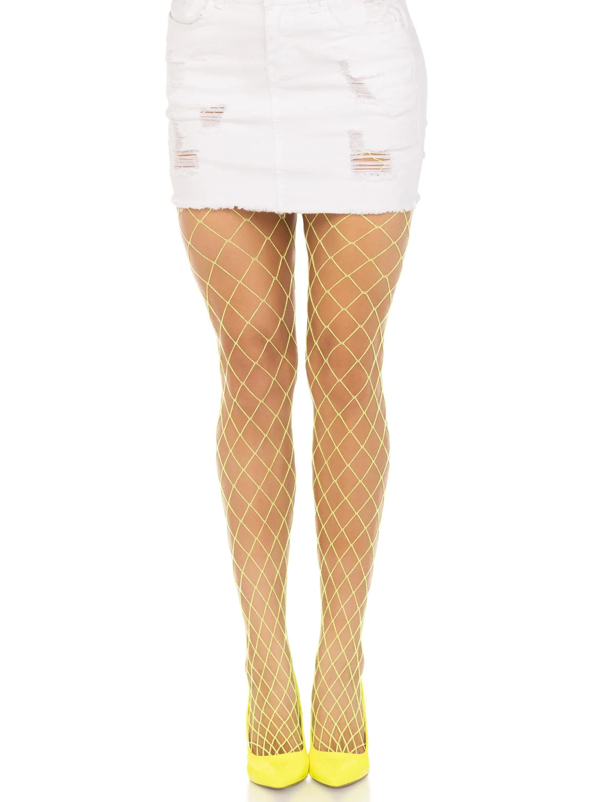 Xena Spandex Diamond Tights- Neon Yellow One Size