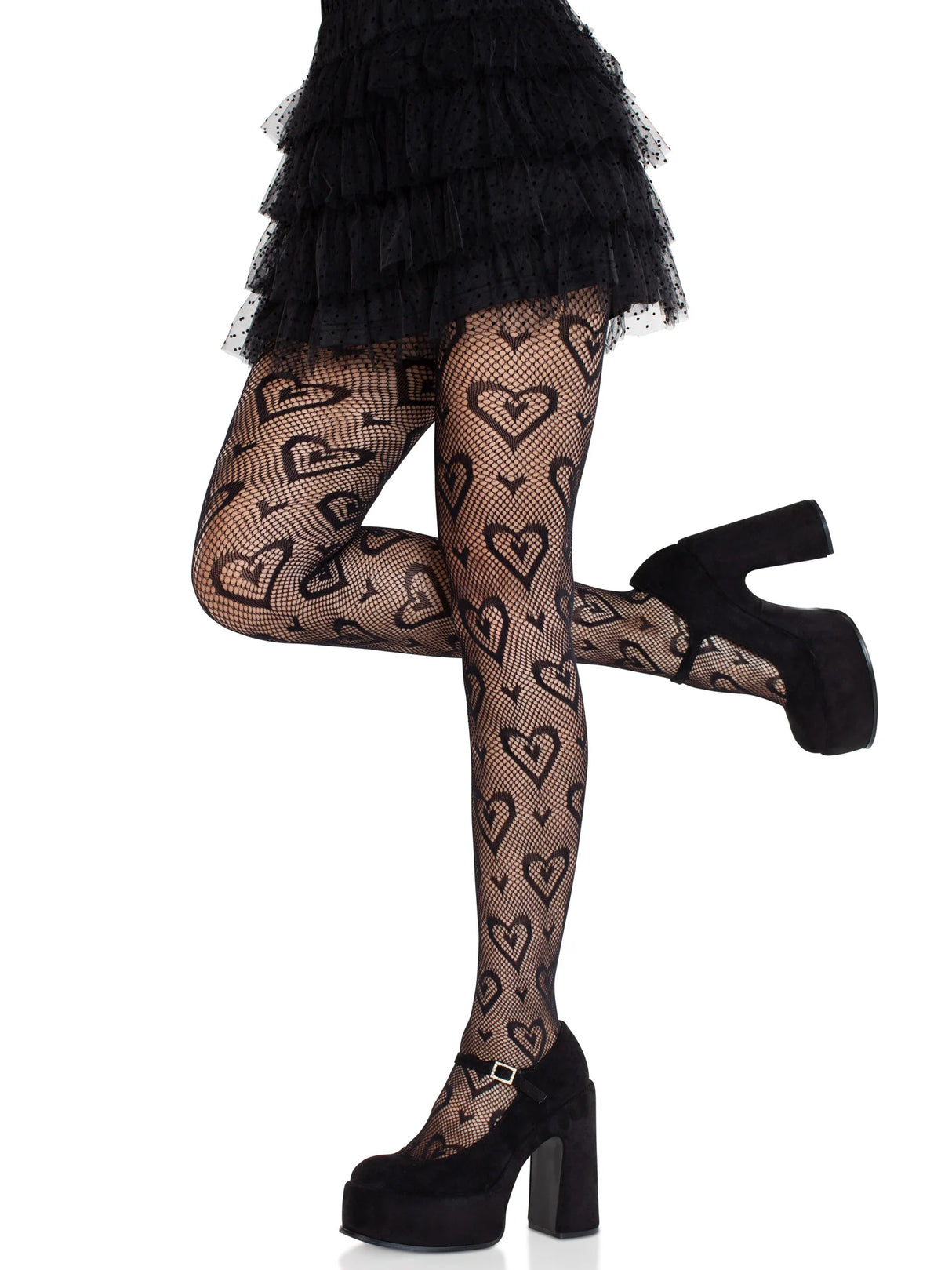 Cherie Heart Net Tights- One Size