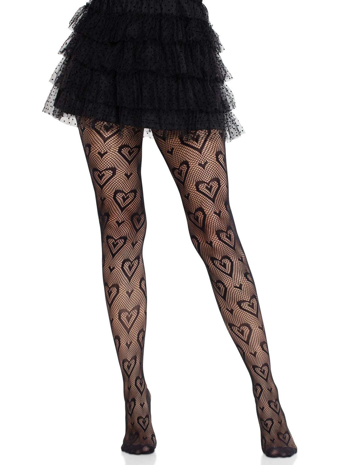 Cherie Heart Net Tights- One Size