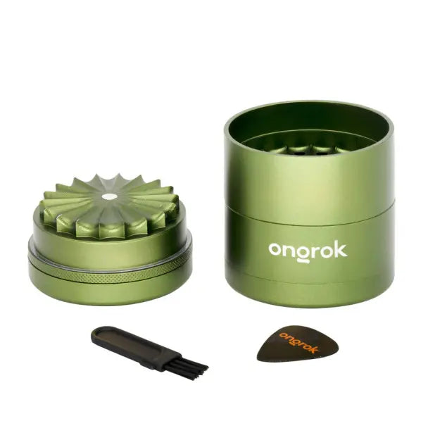 Ongrok: 5pc 3" Toothless Petal Grinder with Storage (Green)