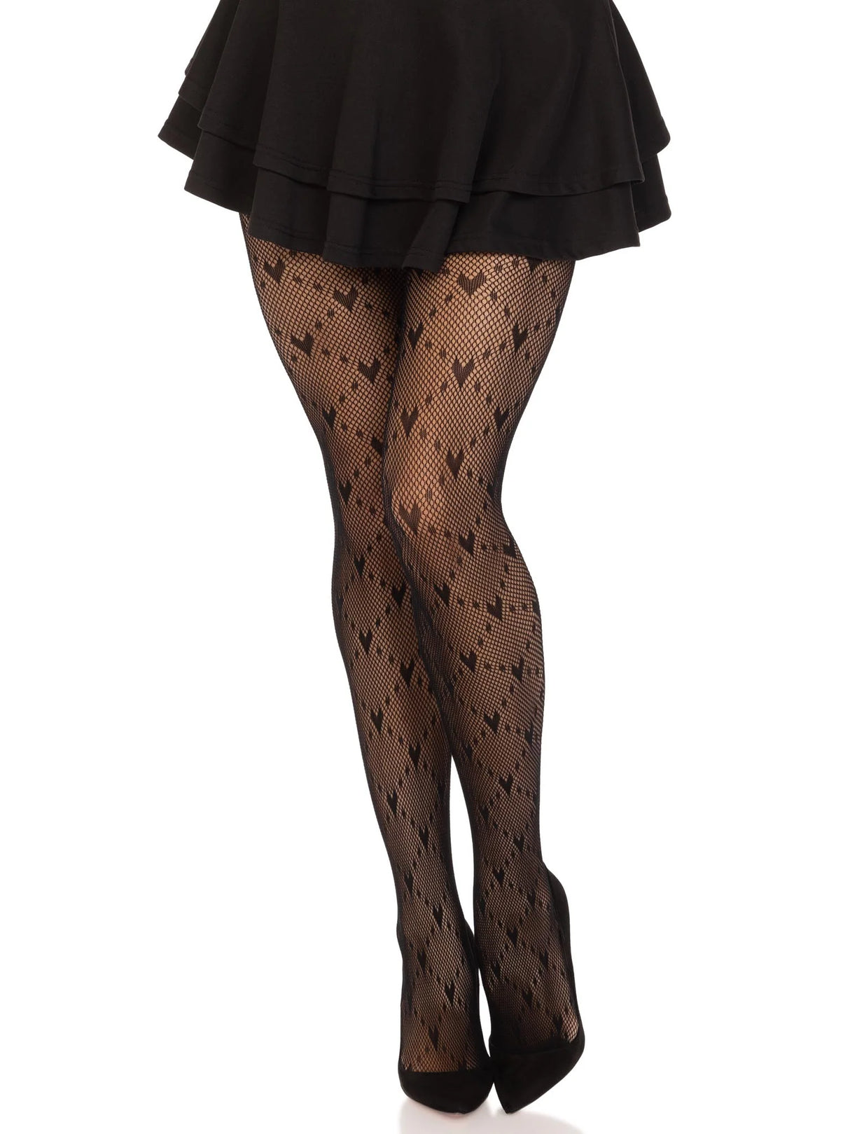 Valentina Heart Net Tights-One Size