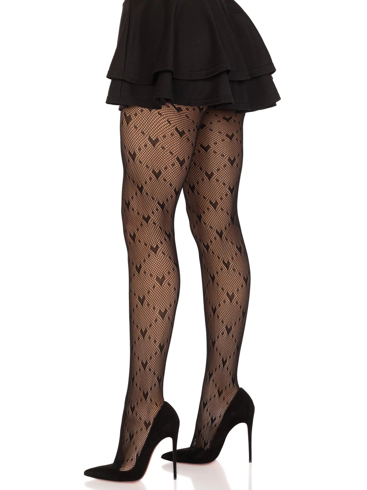 Valentina Heart Net Tights-One Size