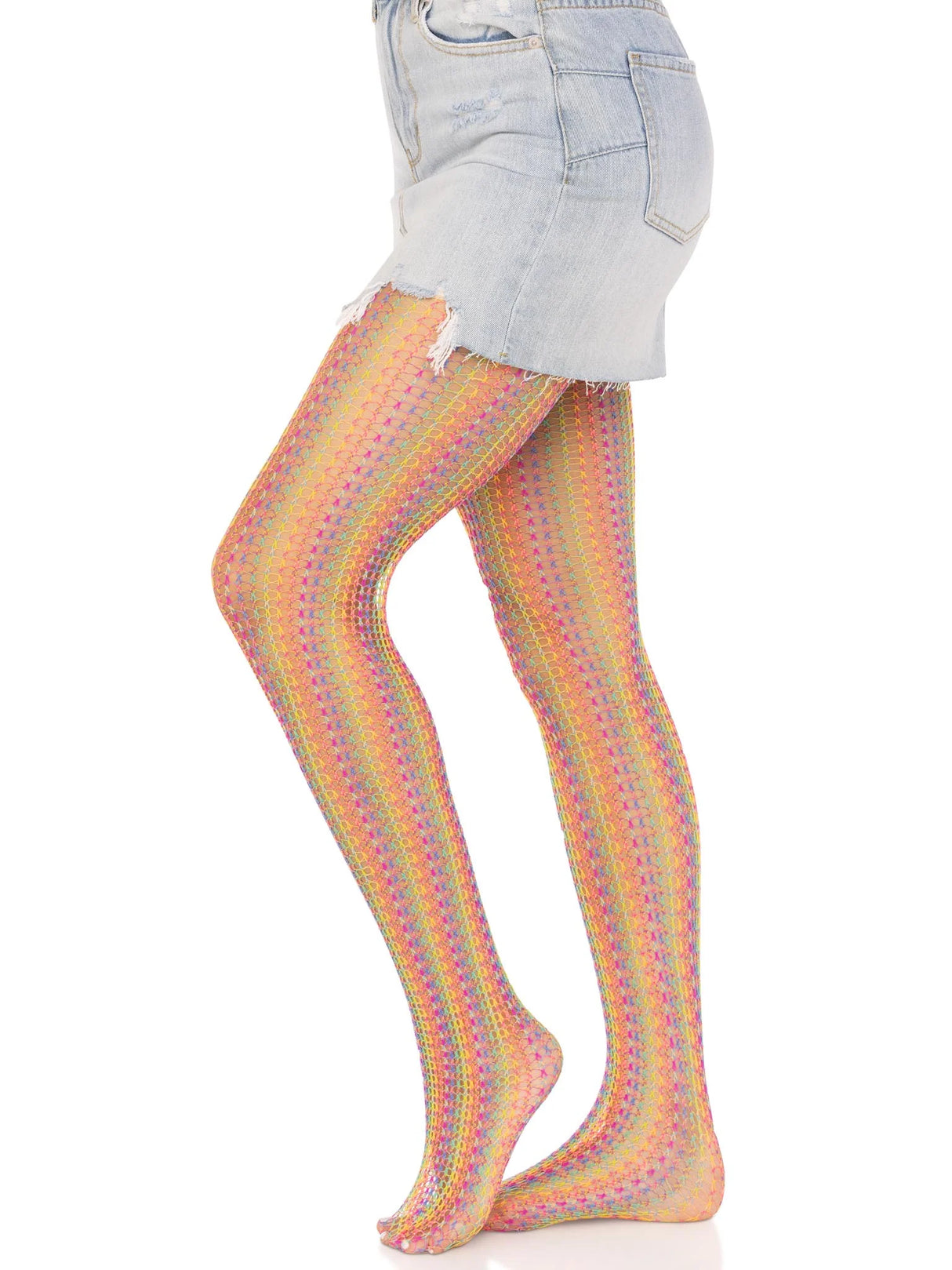 Acadia Rainbow Net Tights- One Size