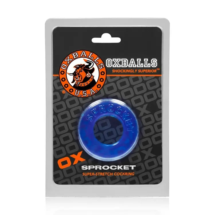 Oxballs Sprocket No Roll Cockring - Blue