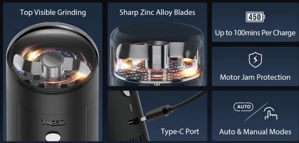 Yocan: "Veke" Electric Grinder (450mAh - Black)