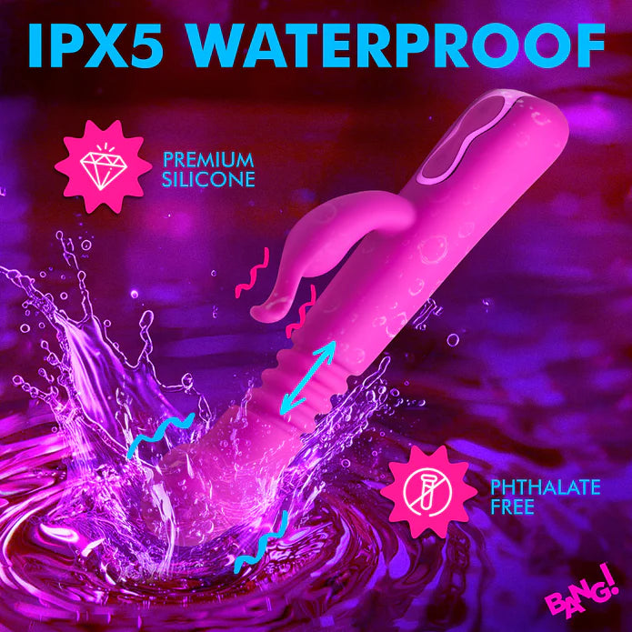 Thrusting Silicone Rabbit-Purple