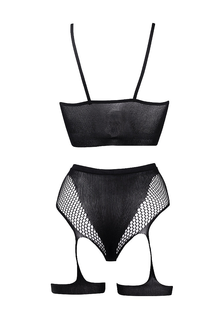 2pc Bra Set with Garters- One Size