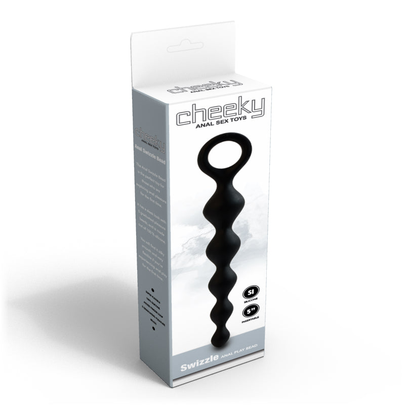 Cheeky Swizzle Anal Beads-Black