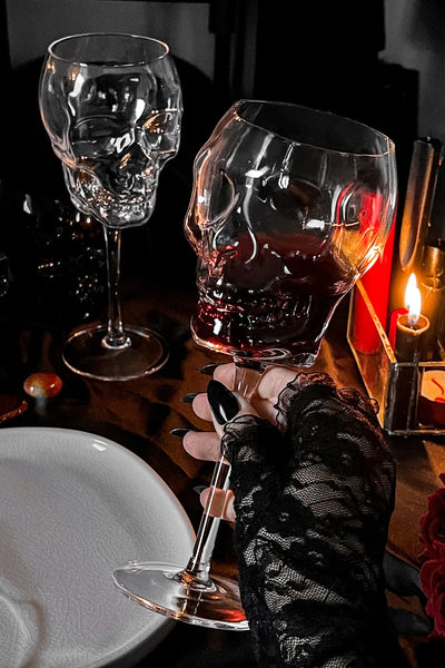 Cranium Wine Glass Set-Clear