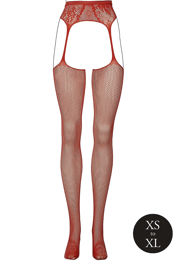 Hose: Lace & Fishnet- Red