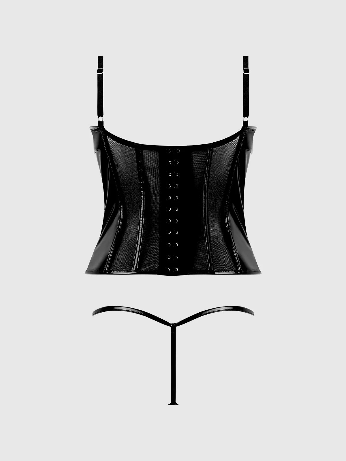 Trinity Patent Bustier- Black
