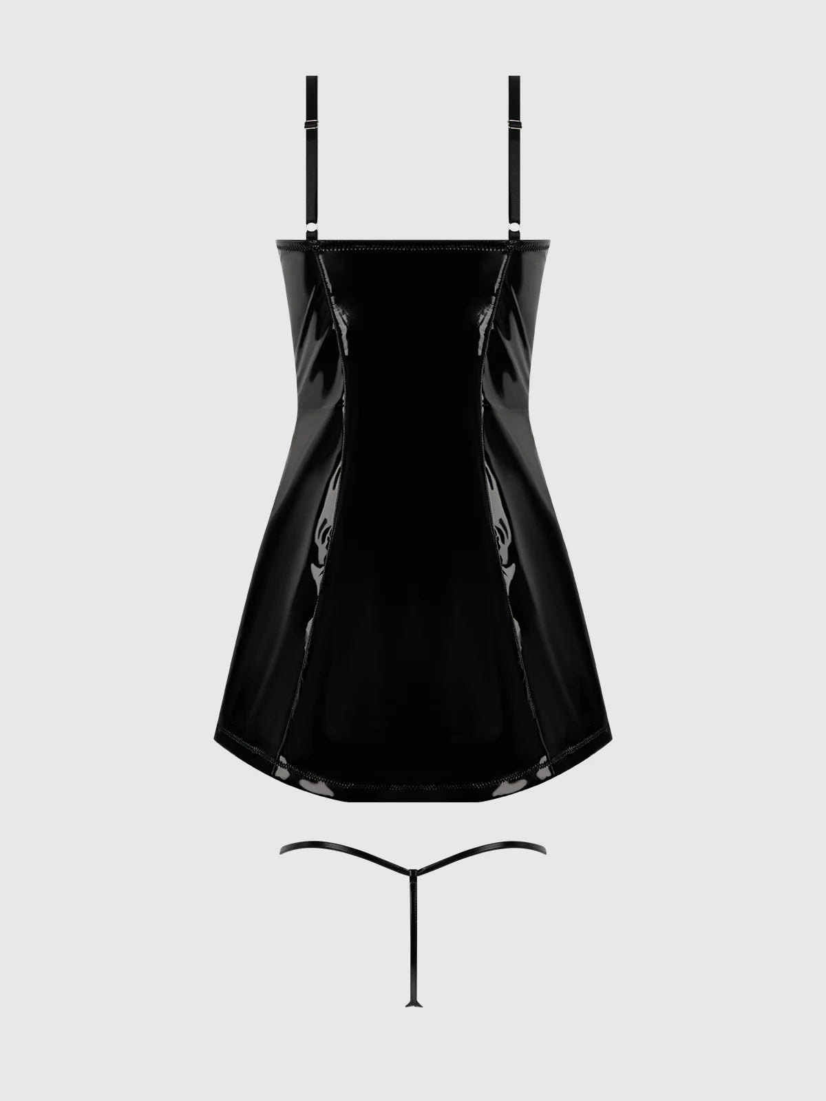 Trinity Patent Chemise- Black