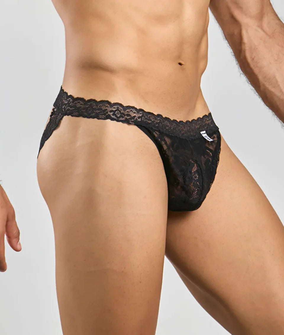 MOB Lace Jockstrap- Black