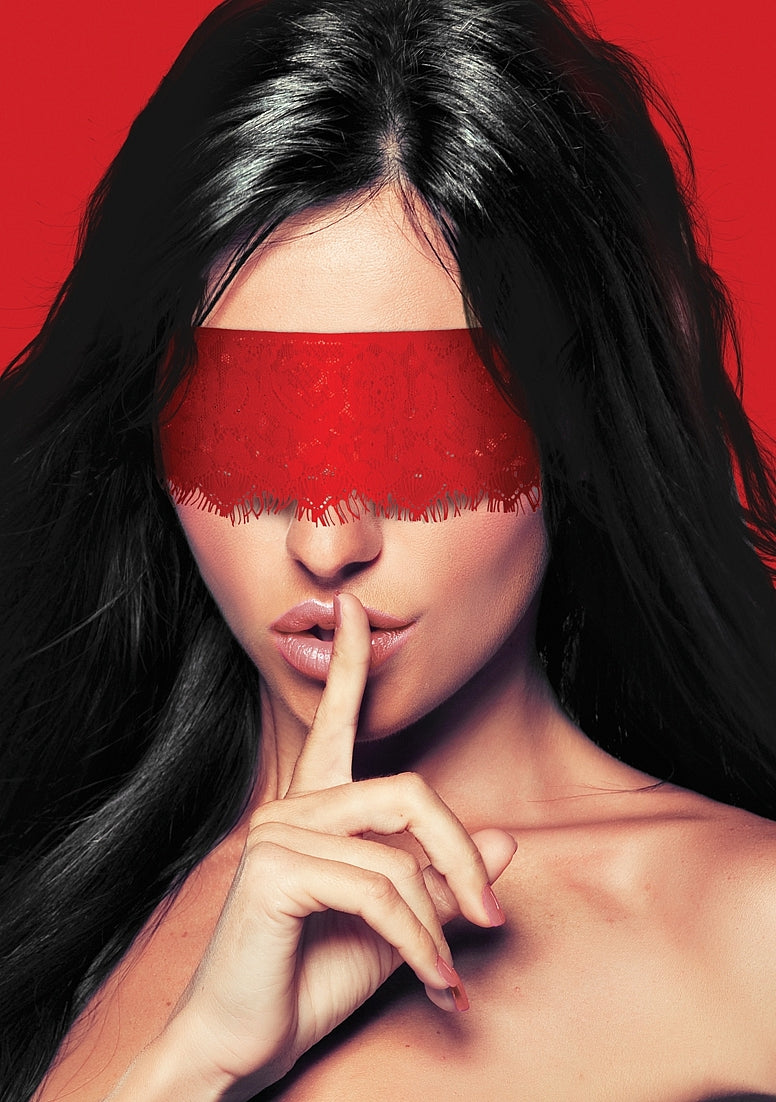 Ouch Mystere Lace Mask-Red