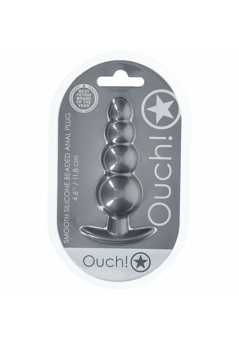 Ouch Beaded Anal Plug-Gunmetal