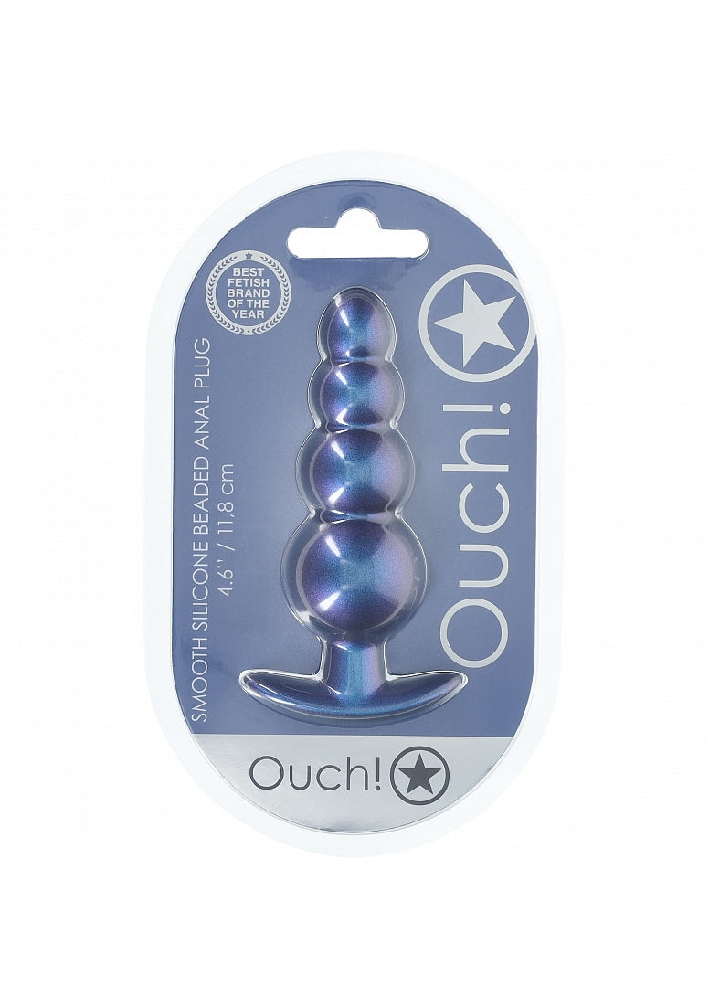 Ouch Beaded Anal Plug-Blue