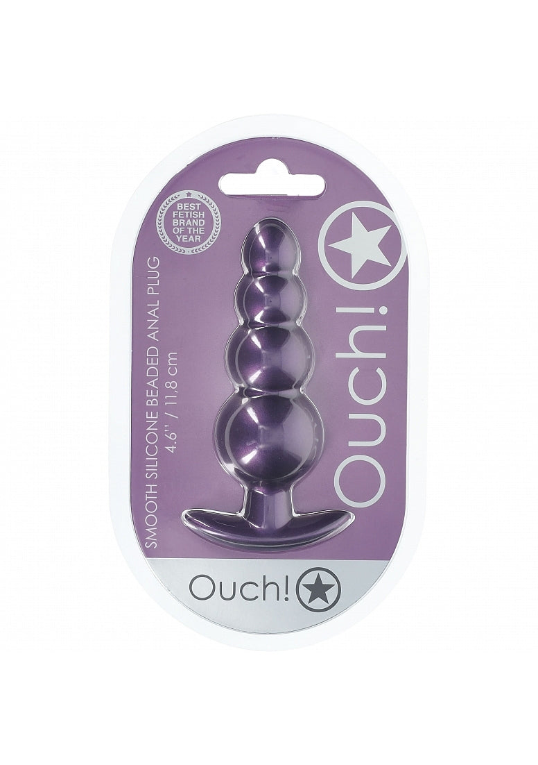 Ouch Beaded Anal Plug-Purple