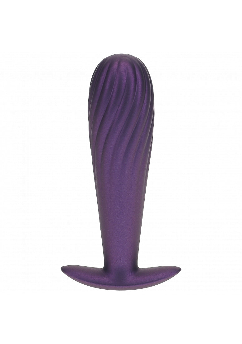 Ouch Ribbed Anal Plug-Purple