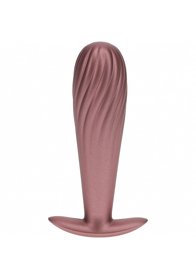 Ouch Ribbed Anal Plug-Rose