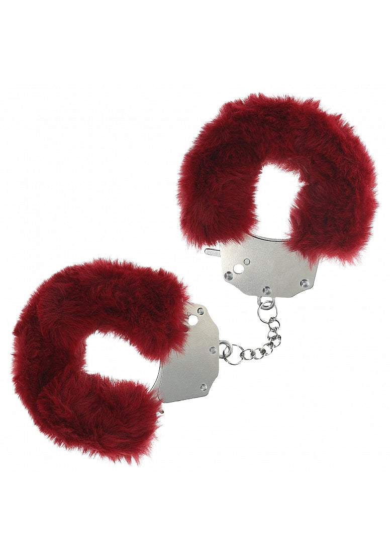 Ouch Heavy Duty Fluffy Cuffs-Burgundy