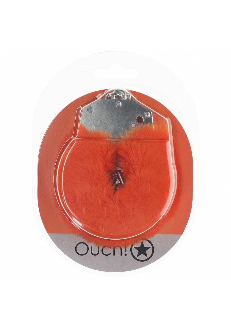 Ouch Heavy Duty Fluffy Cuffs-Orange