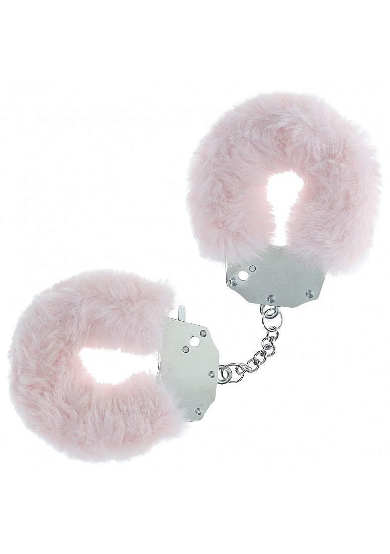 Ouch Heavy Duty Fluffy Cuffs-Powder Pink