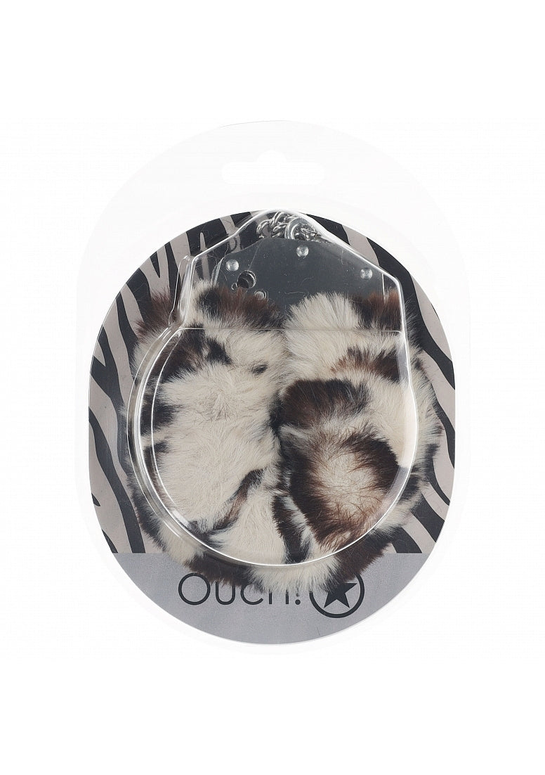 Ouch Heavy Duty Fluffy Cuffs-Snow Leopard