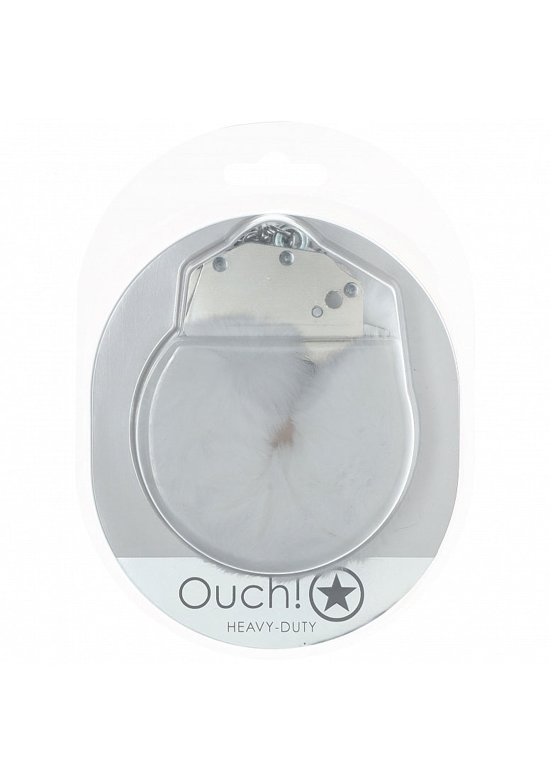 Ouch Heavy Duty Fluffy Cuffs-White