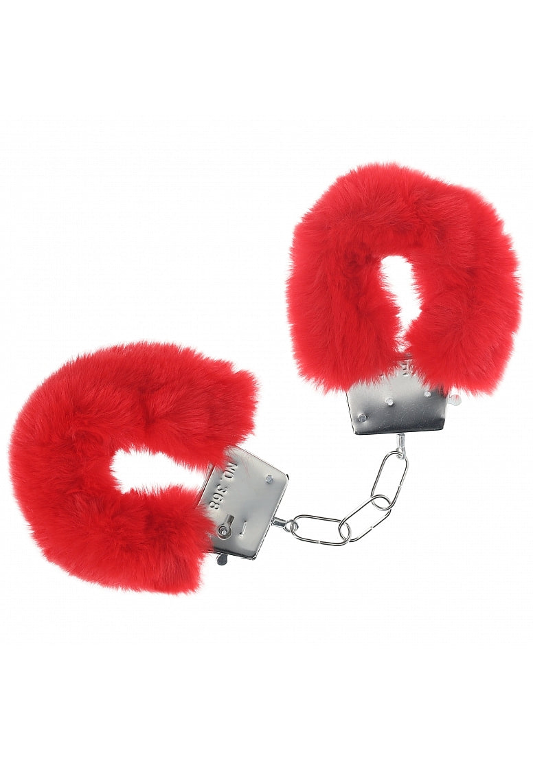 Ouch Classic Fluffy Cuffs-Red