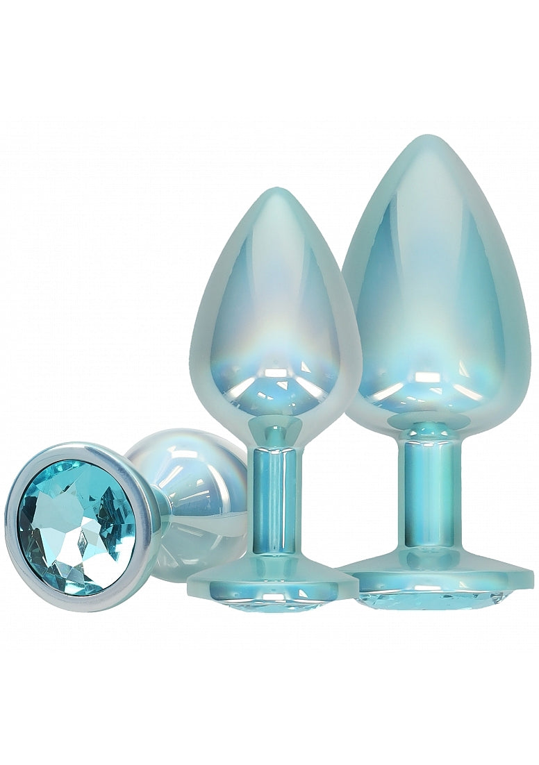 Ouch Paris-Metal Anal Plug Set-Blue