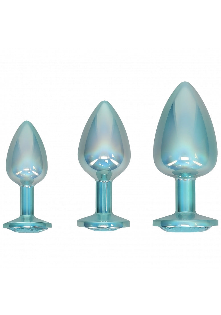 Ouch Paris-Metal Anal Plug Set-Blue