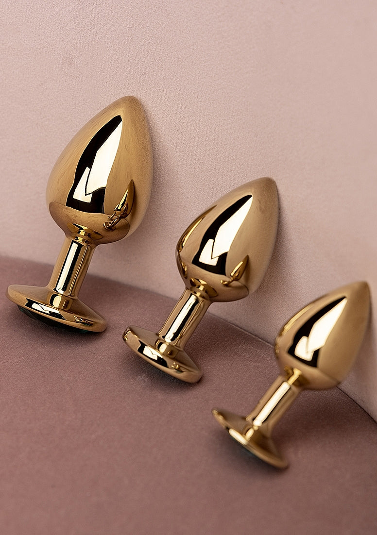 Round Gem Plug Gold-Small